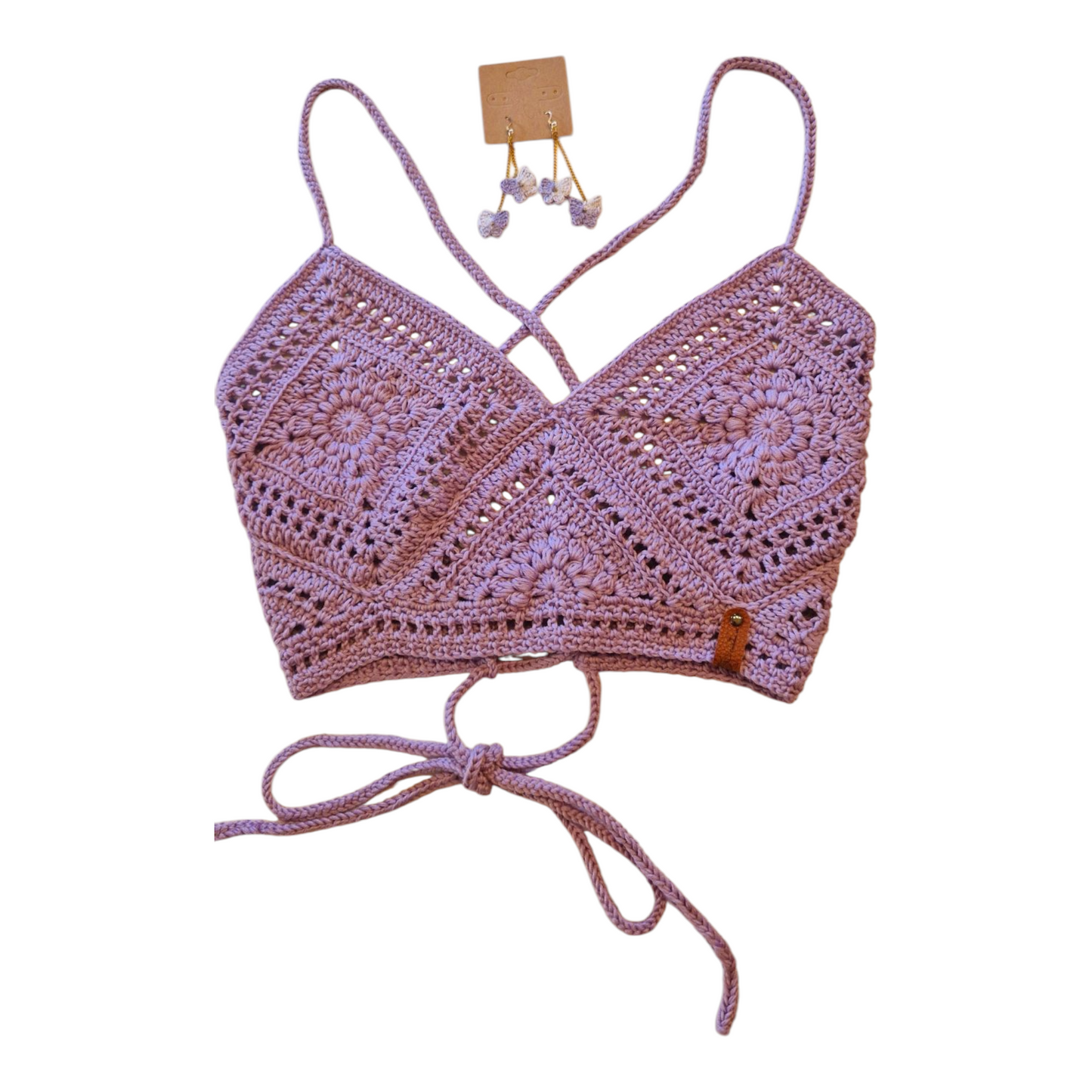 Haut crop top au crochet fait main