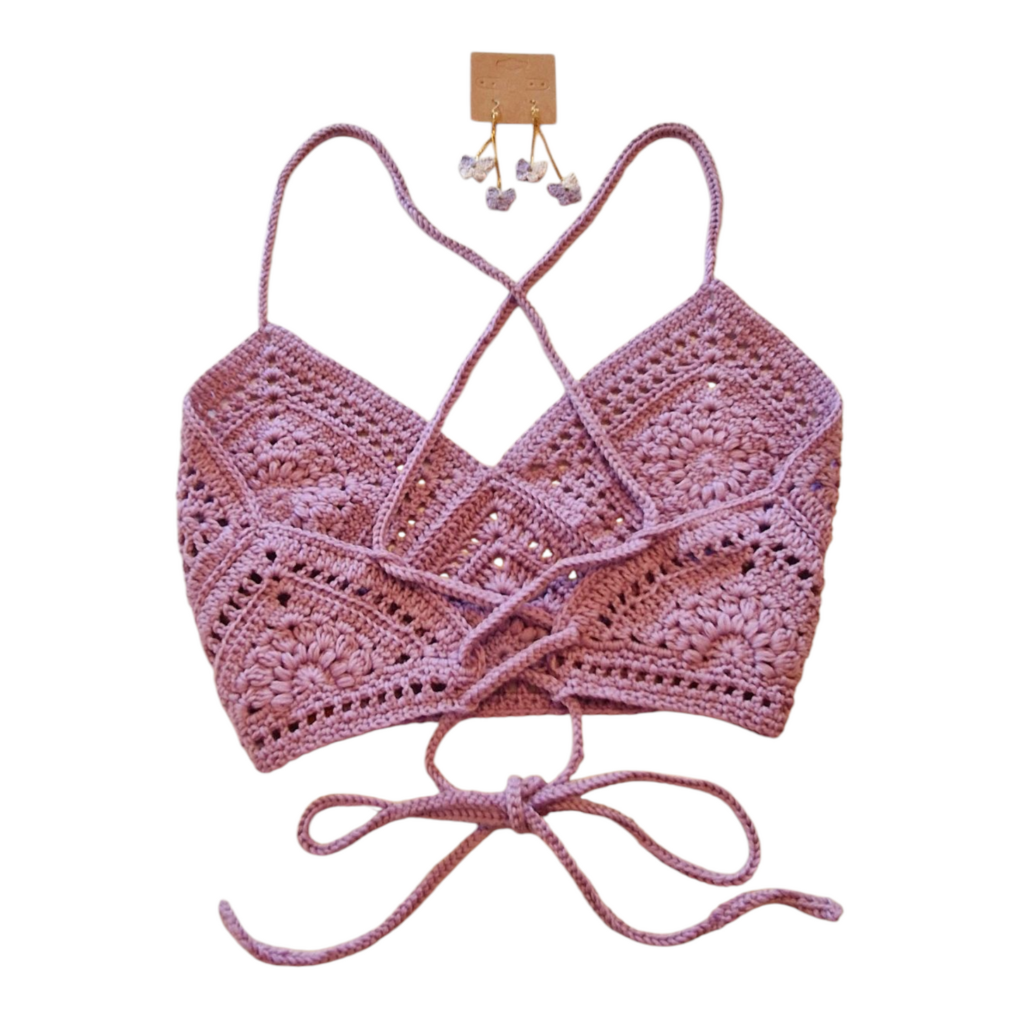 Haut crop top au crochet fait main