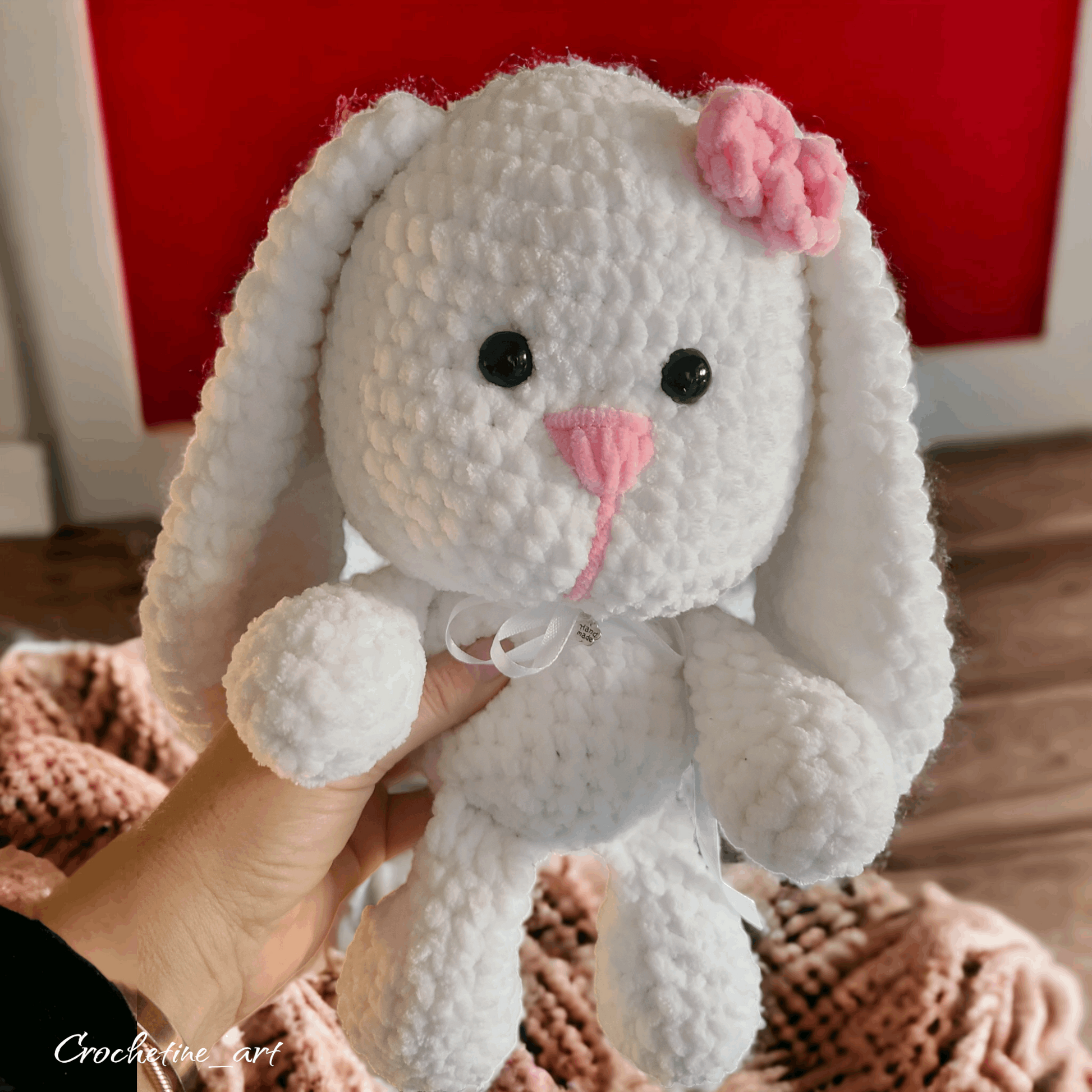 peluche lapin blanc amigurumi