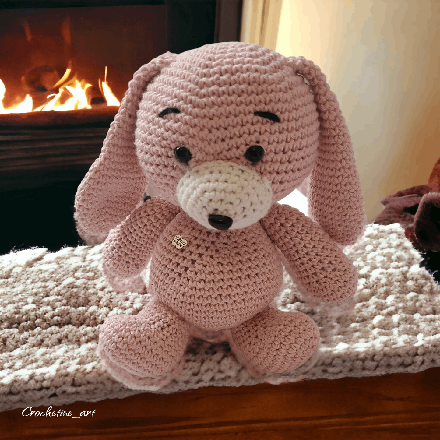 Peluche Doudou Chien Rose Amigurimi