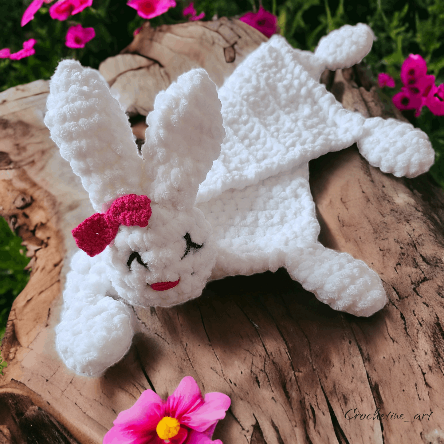 Peluche Doudou Lapin Chiffon Blanc tout doux