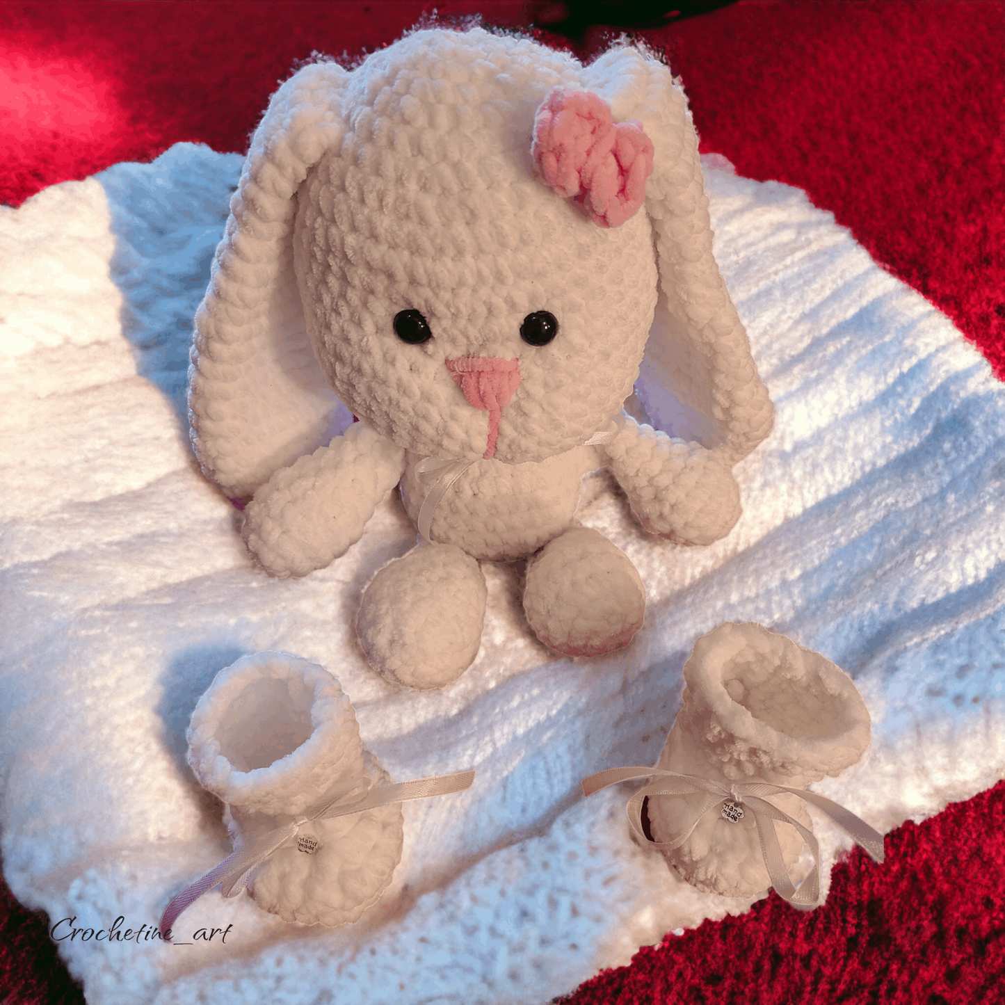 peluche lapin blanc amigurumi